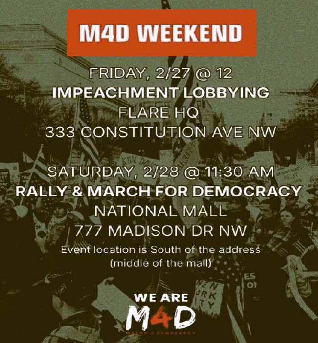 March for Democracy February 27 & 28 Washington DC