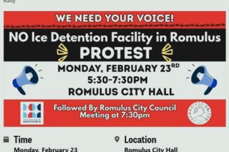 NO ICE Detention Facility in Romulus Protest February 23, 2026
